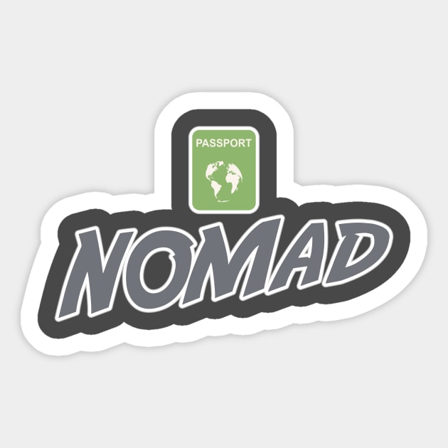 Nomad World Traveler Jetsetter Expat Freelancer Sticker by Grassroots Green